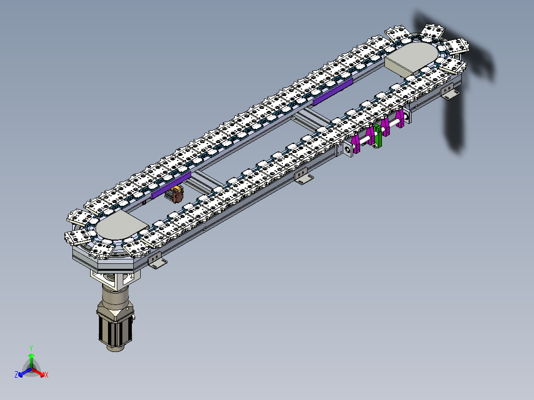 环形导轨循环输送线48工位低间距椭圆环形导轨传送线正等轴测图