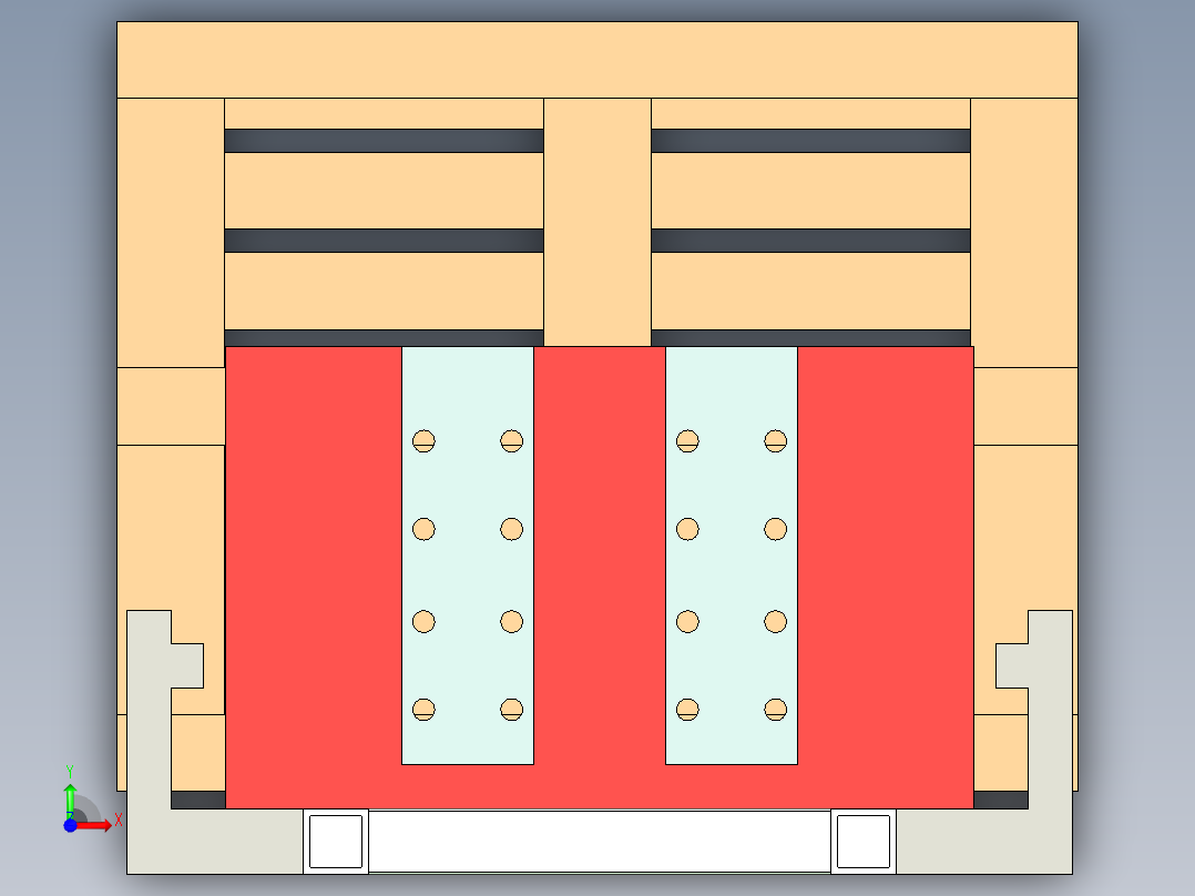 筋箍托盘架三维设计前视图