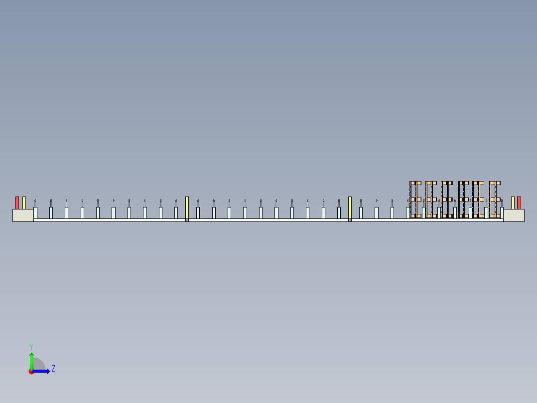 筋箍托盘架三维设计左视图