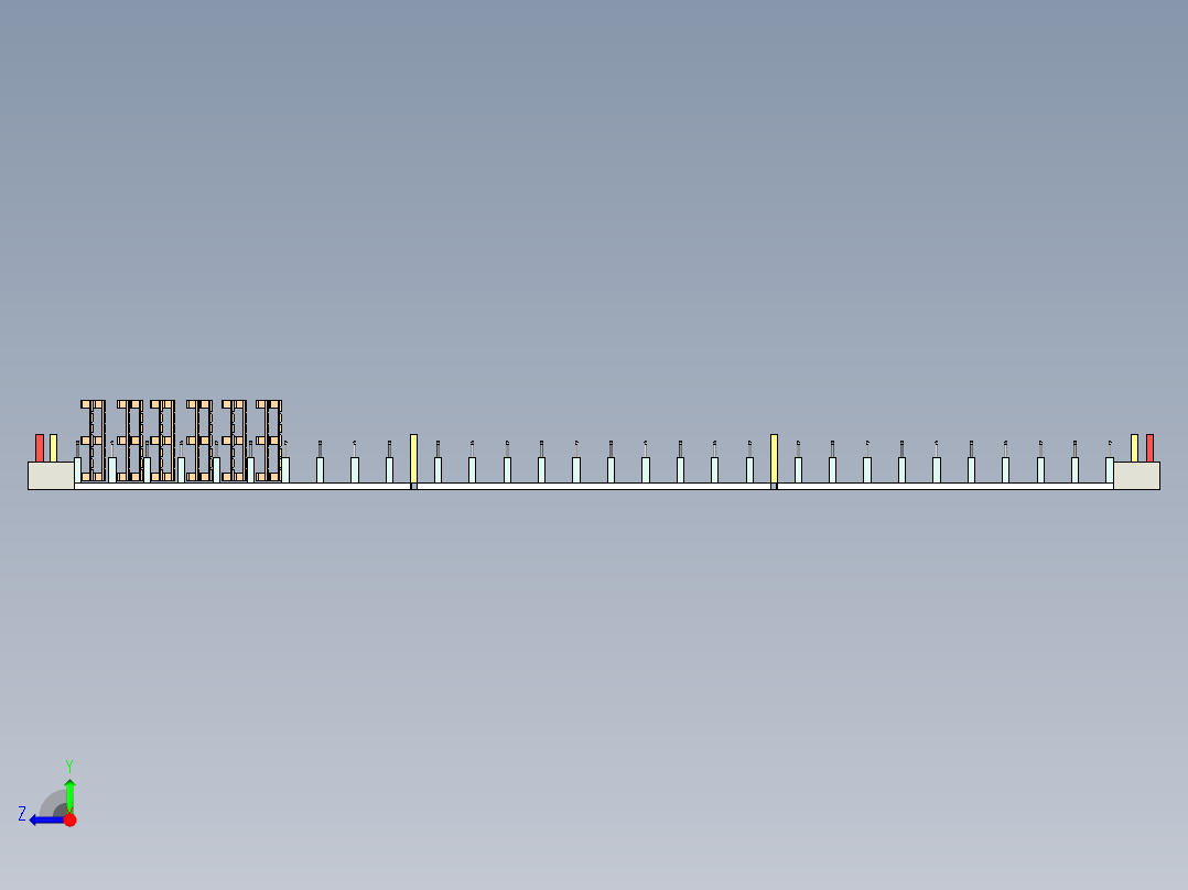 筋箍托盘架三维设计右视图
