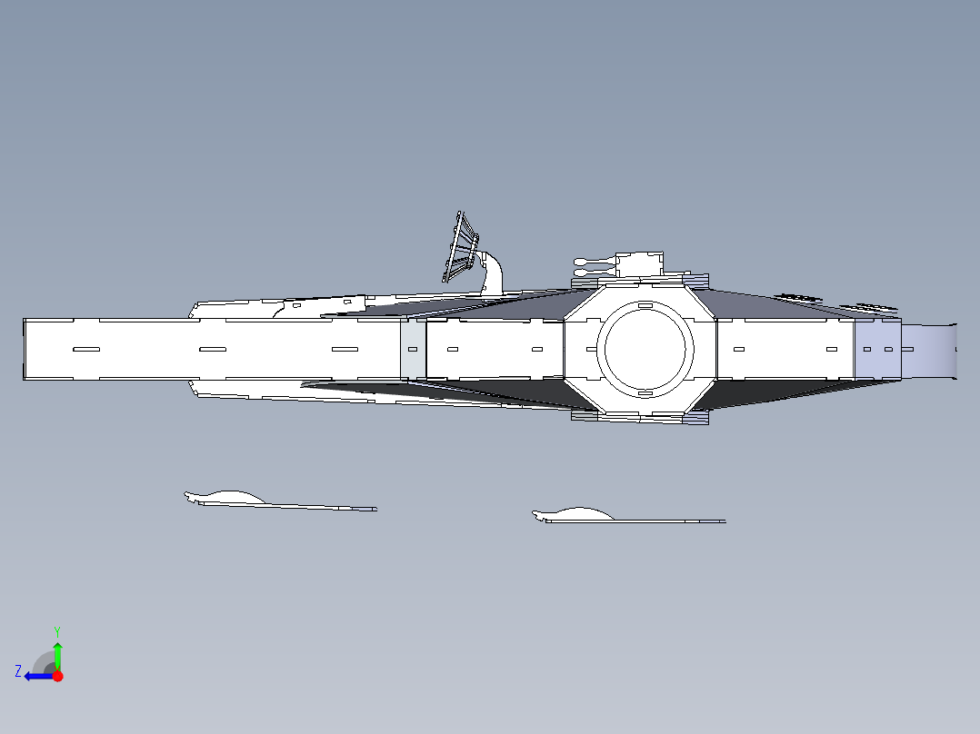 B2005261-千年 falcon，星球大战 3d 拼图，薄板，宇宙飞船，金属工艺设计右视图