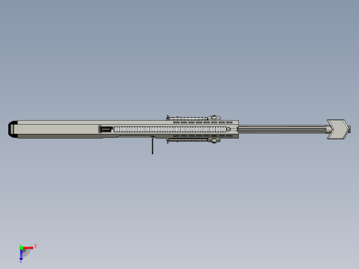 手枪左轮冲锋枪老式狙击步枪设计3D图纸M-107 Barrett LR Sniper Rifle俯视缩略图