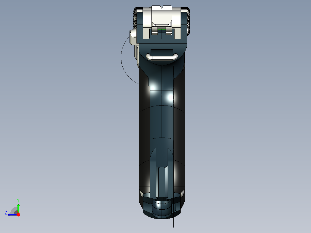 手枪左轮冲锋枪老式狙击步枪设计3D图纸Luger P08 1916 IGS右视图
