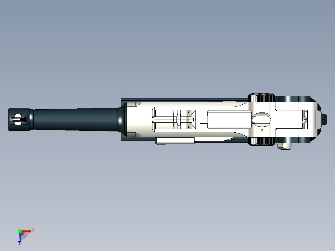 手枪左轮冲锋枪老式狙击步枪设计3D图纸Luger P08 1916 IGS俯视图