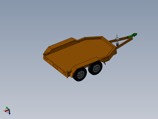 小汽车平板拖车4轮