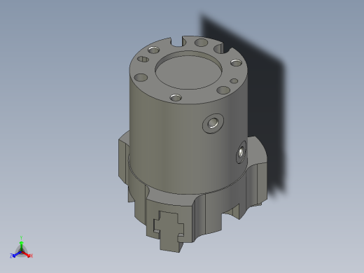 MHSL3-16D加长型三爪气缸正等轴测缩略图