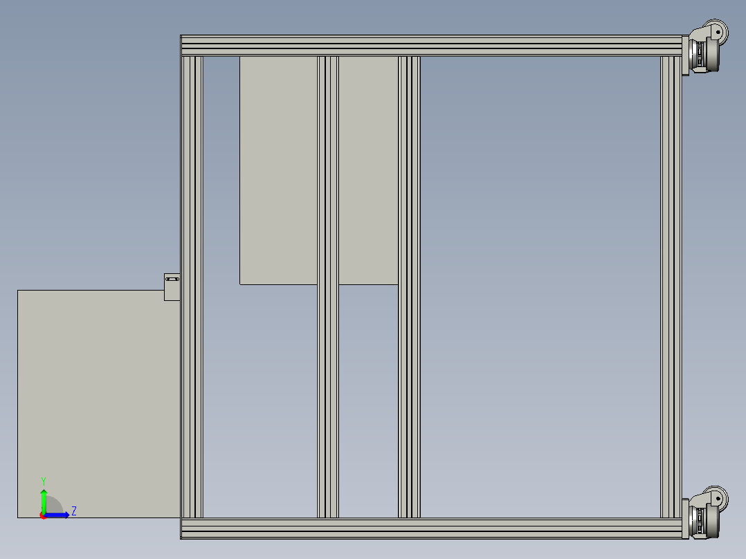 成品收集台总成左视图