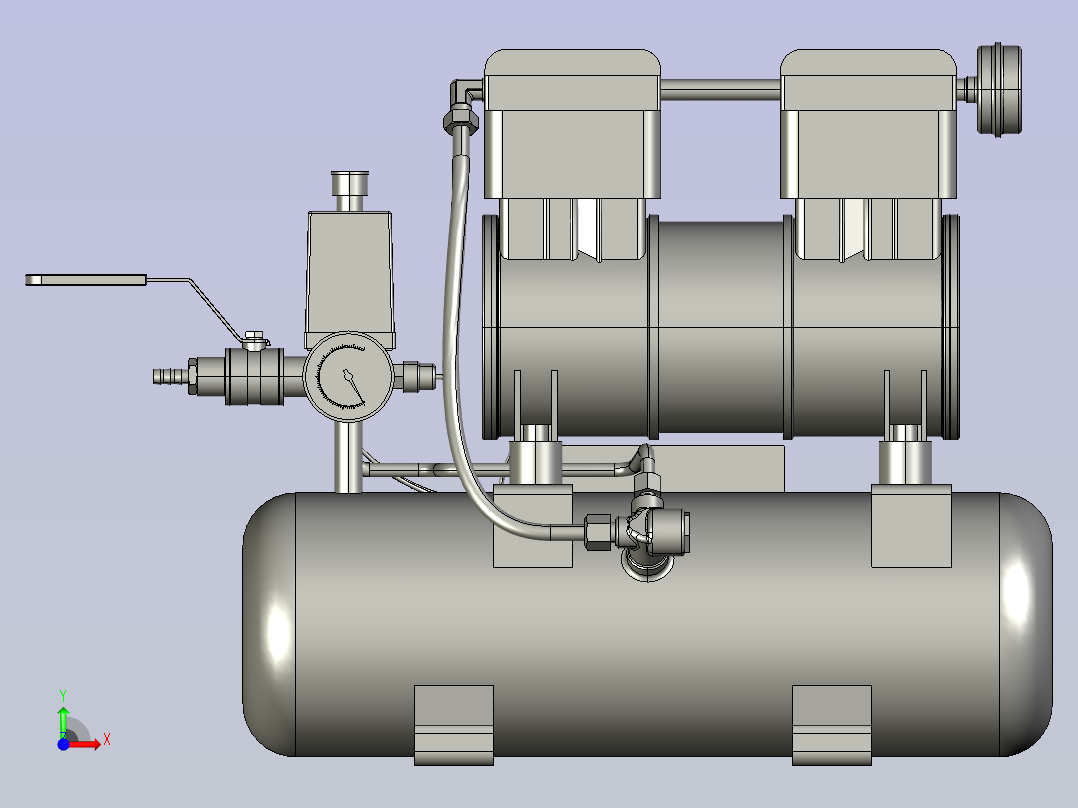 9L 无油静音空气压缩机前视图