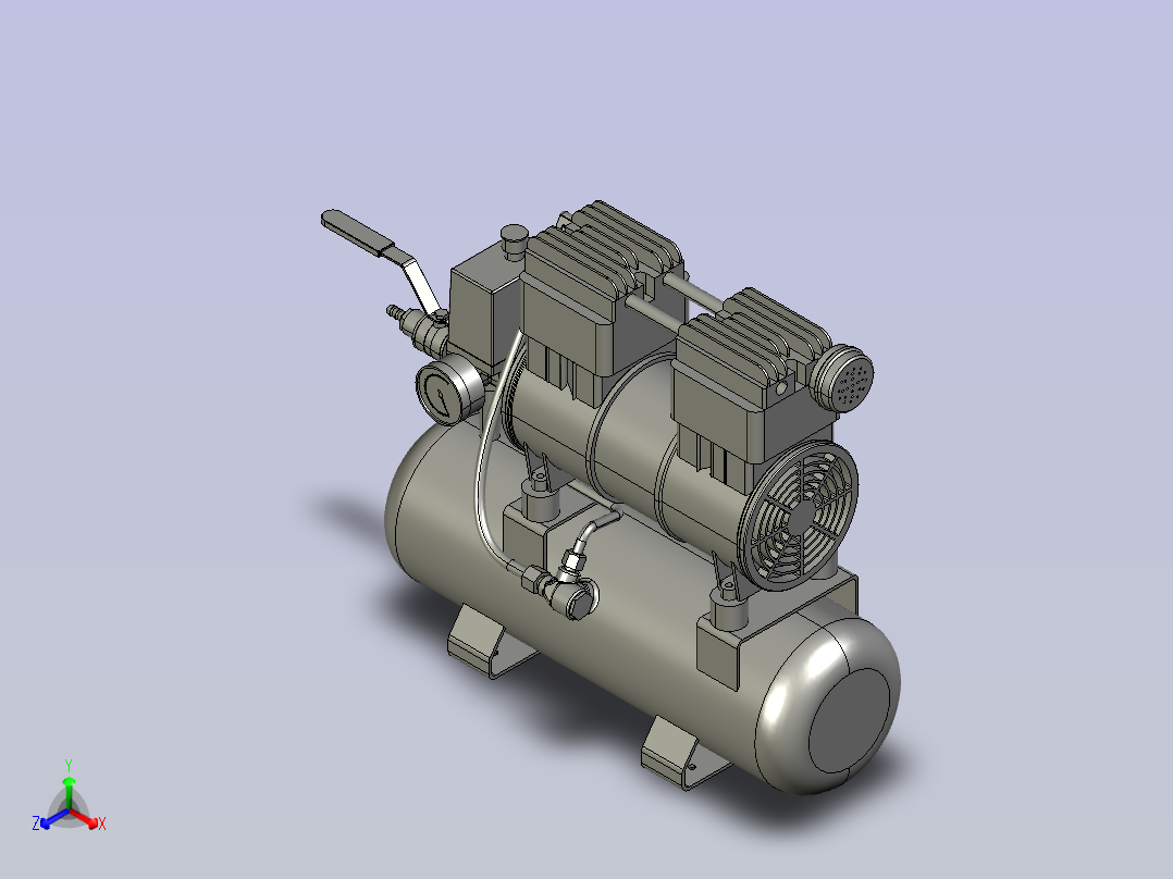 9L 无油静音空气压缩机正等轴测图