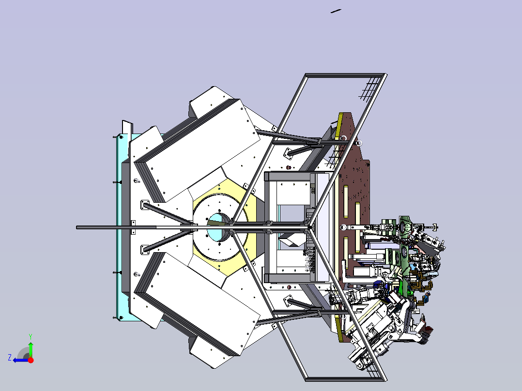 一款汽车引擎盖机器人自动焊接站设计右视图