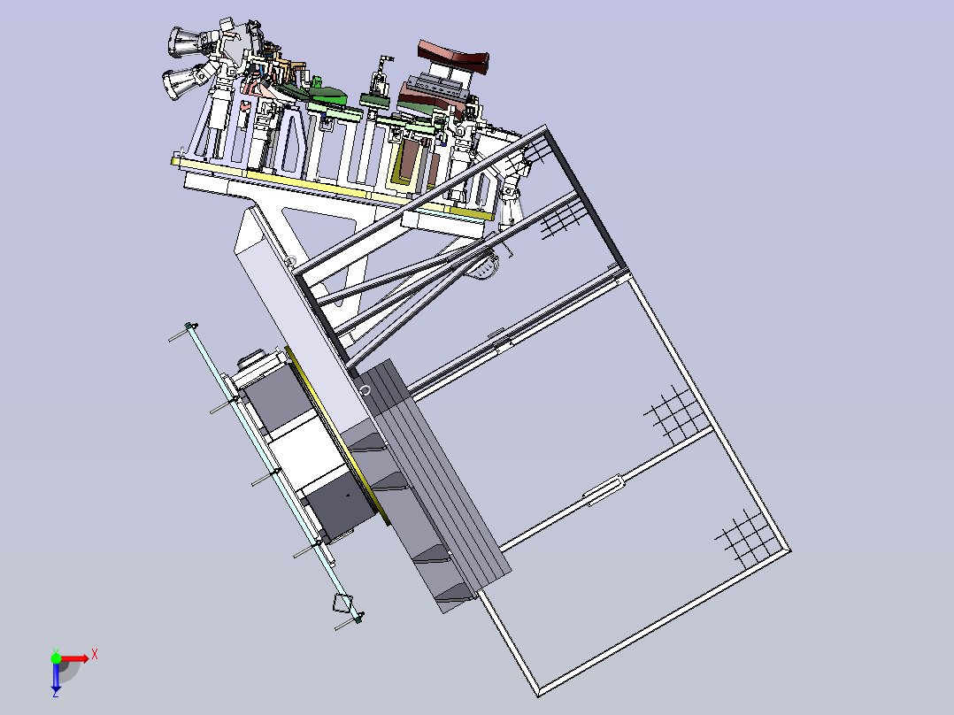 一款汽车引擎盖机器人自动焊接站设计俯视图