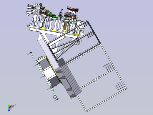 一款汽车引擎盖机器人自动焊接站设计俯视缩略图