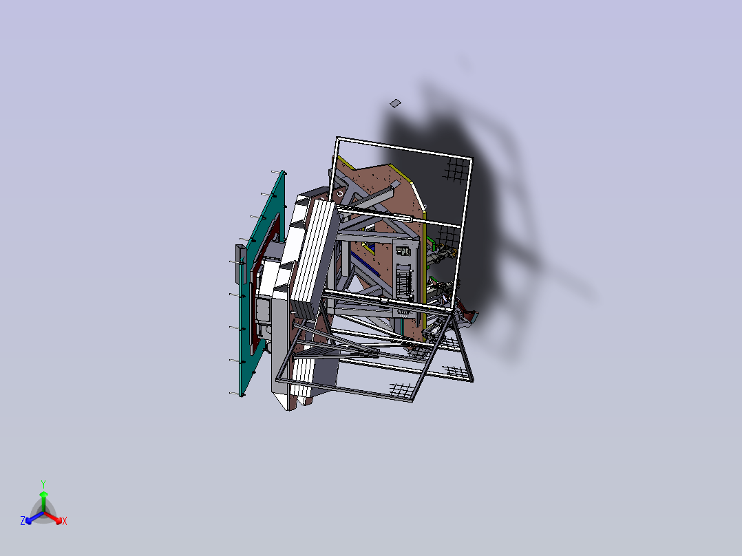 一款汽车引擎盖机器人自动焊接站设计正等轴测图