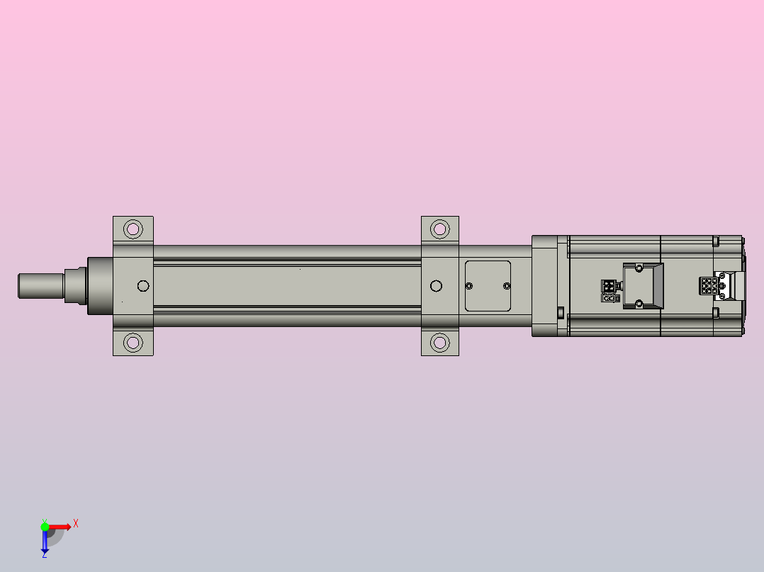 轻载电动缸TPA-ESR50-1610C-L100-M-LB-W-P75-C3俯视图