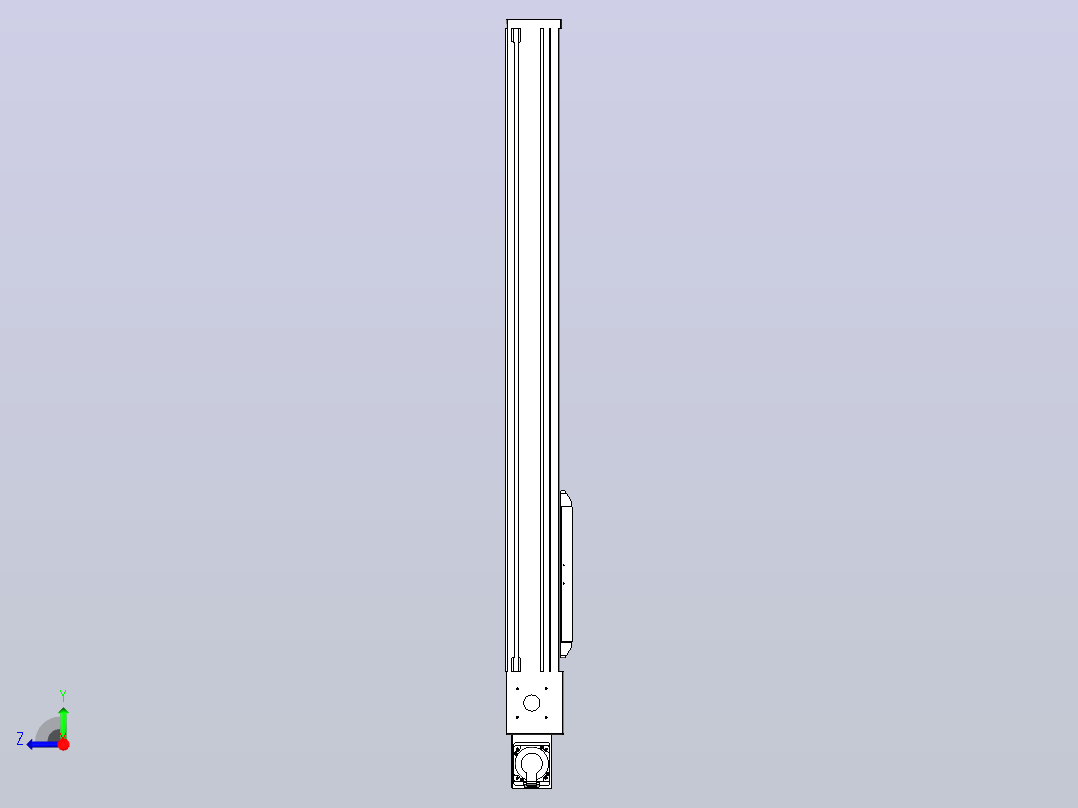 伺服电机集成皮带传动直线执行器TPA-OCB-140-256-L850-MR-P75-N3右视图