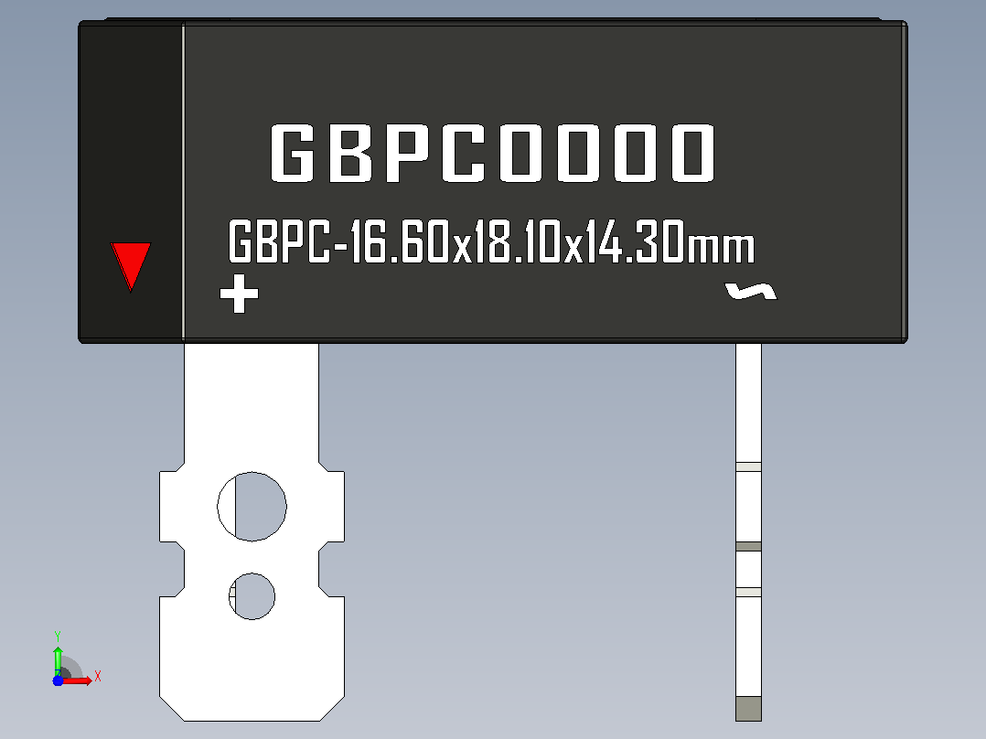 桥式整流器外壳GBPC_Nonmal_Size前视图