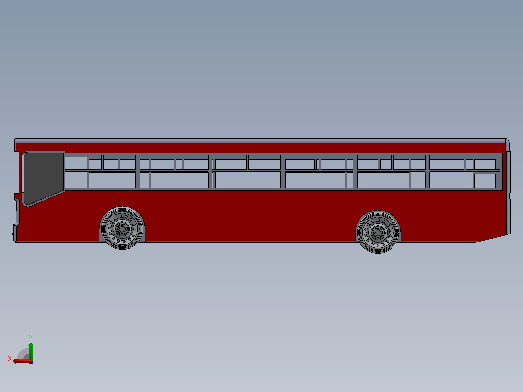公交车后视图
