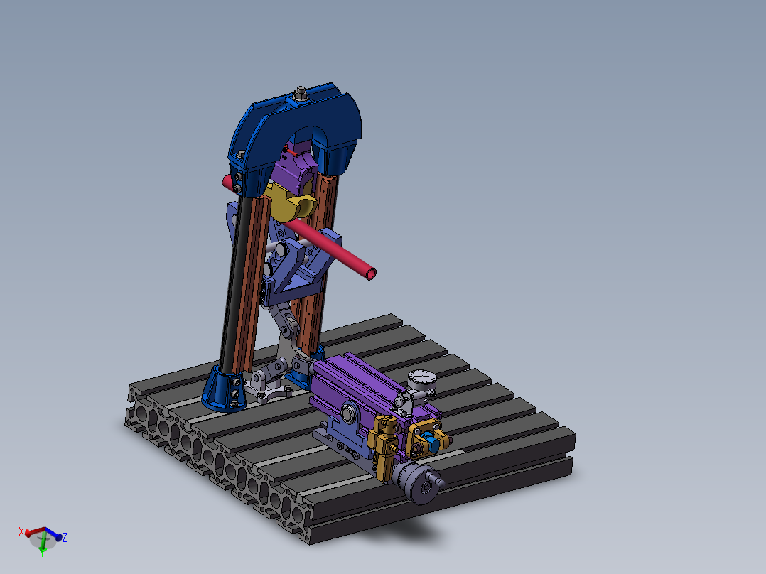 小型液压圆管冷弯成形机成型及退料机构设计(sw+cad+说明书)