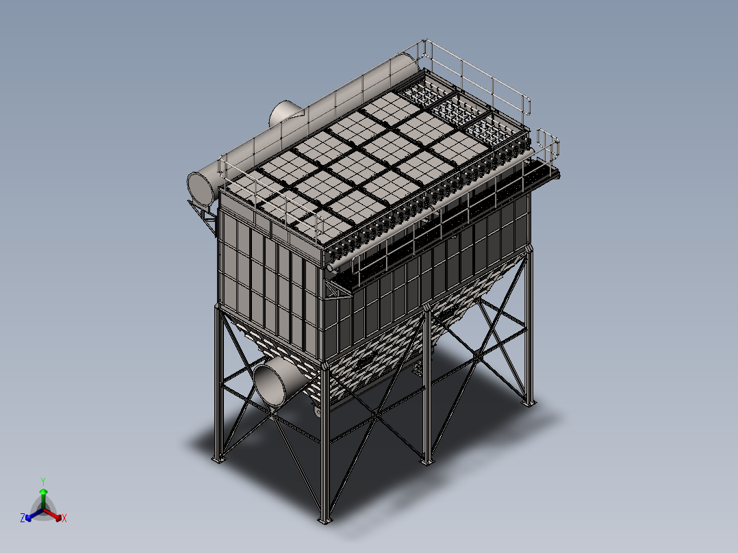 空气净化装置-大型工业除尘器SW2010正等轴测图