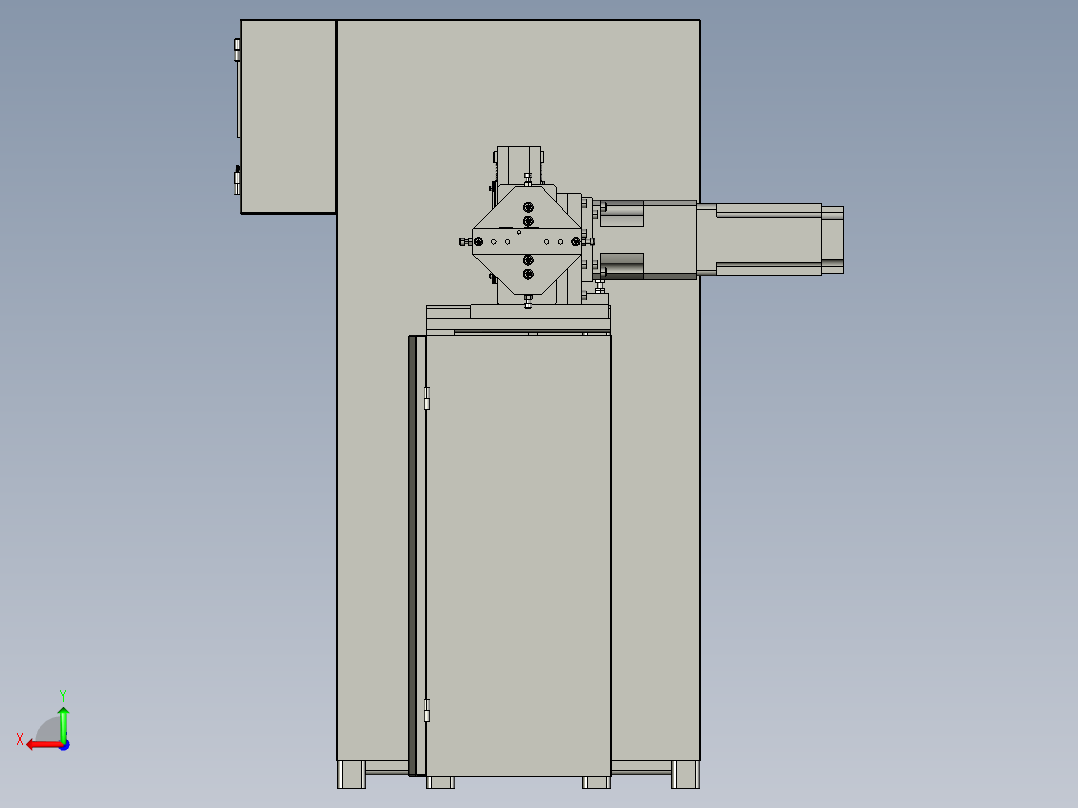 全自动线材折弯机 3D图 机械设计自动化3D模型文件STEP格式后视图
