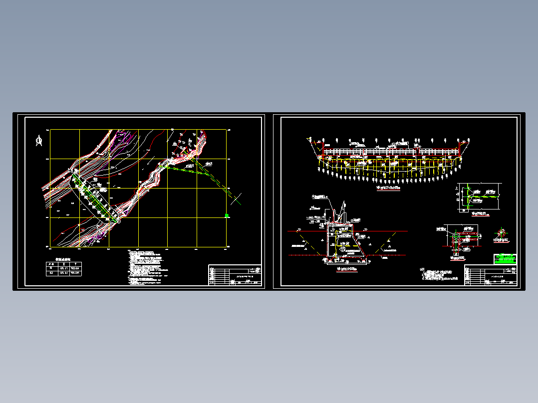 某电站大坝、闸门结构布置图