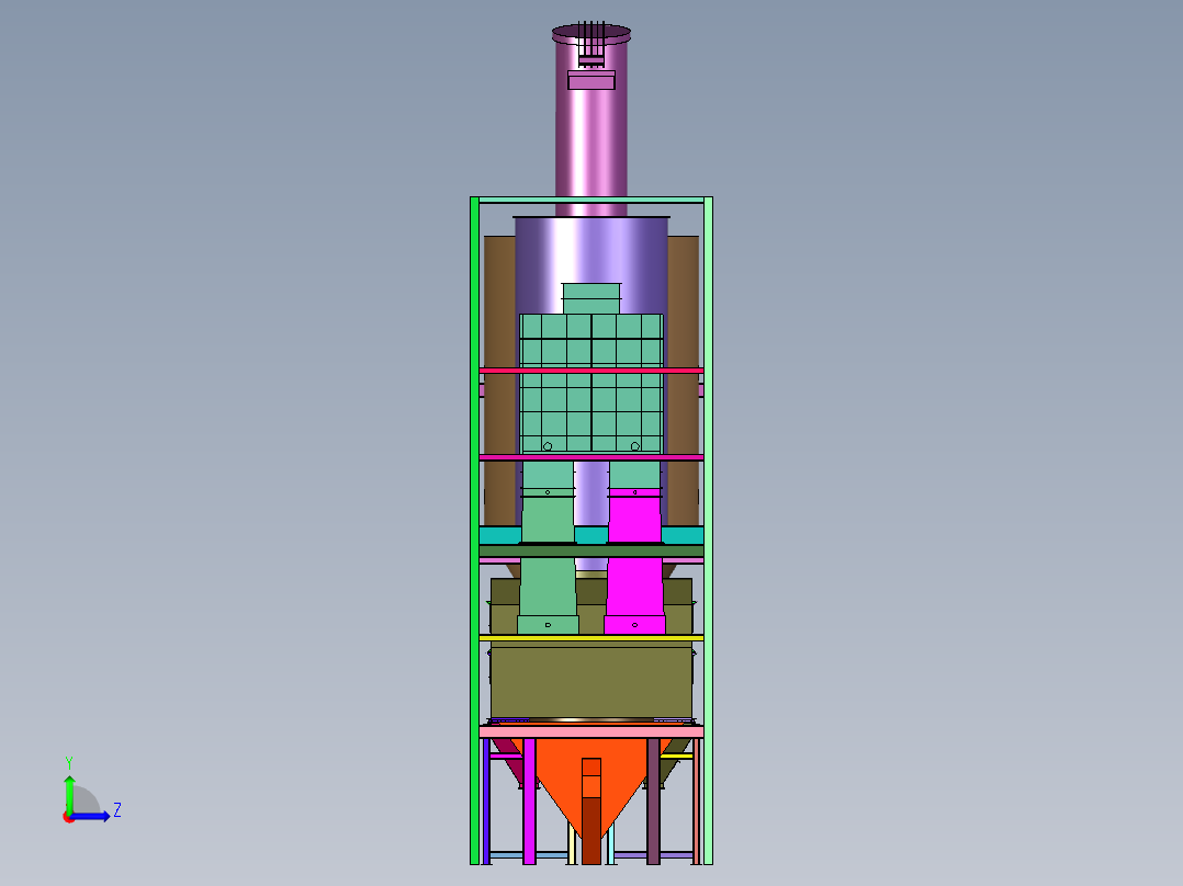 除尘式燃气锅炉系统左视图