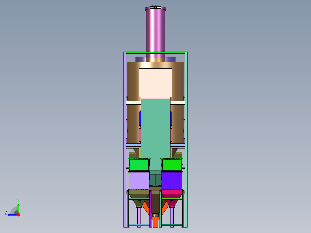 除尘式燃气锅炉系统右视图