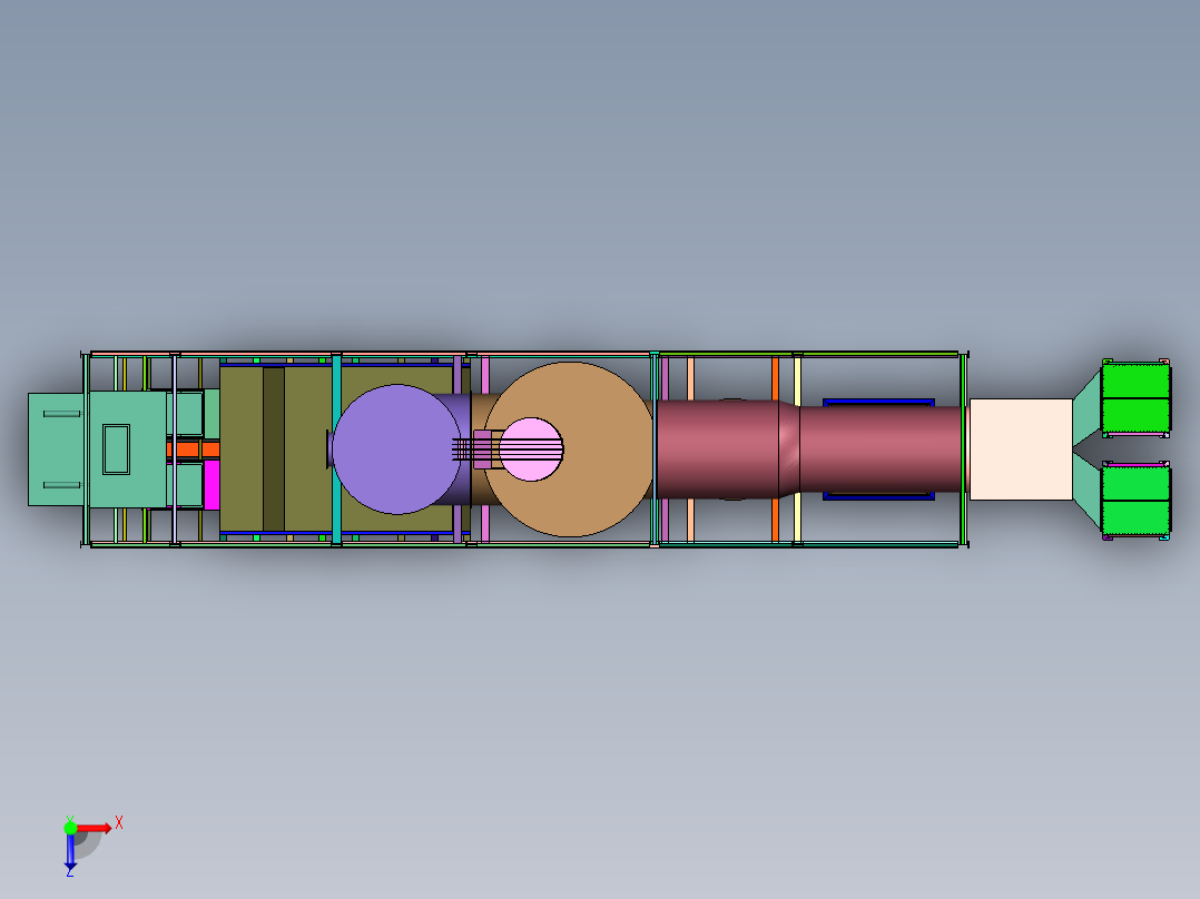 除尘式燃气锅炉系统俯视图
