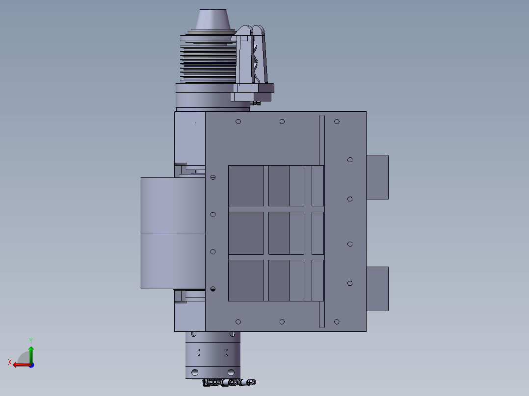静压轴承式无心研磨机后视图