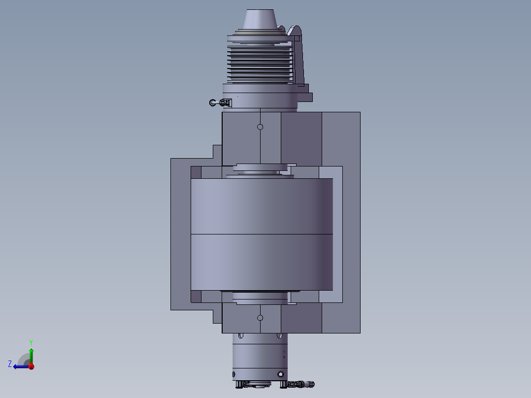 静压轴承式无心研磨机右视图