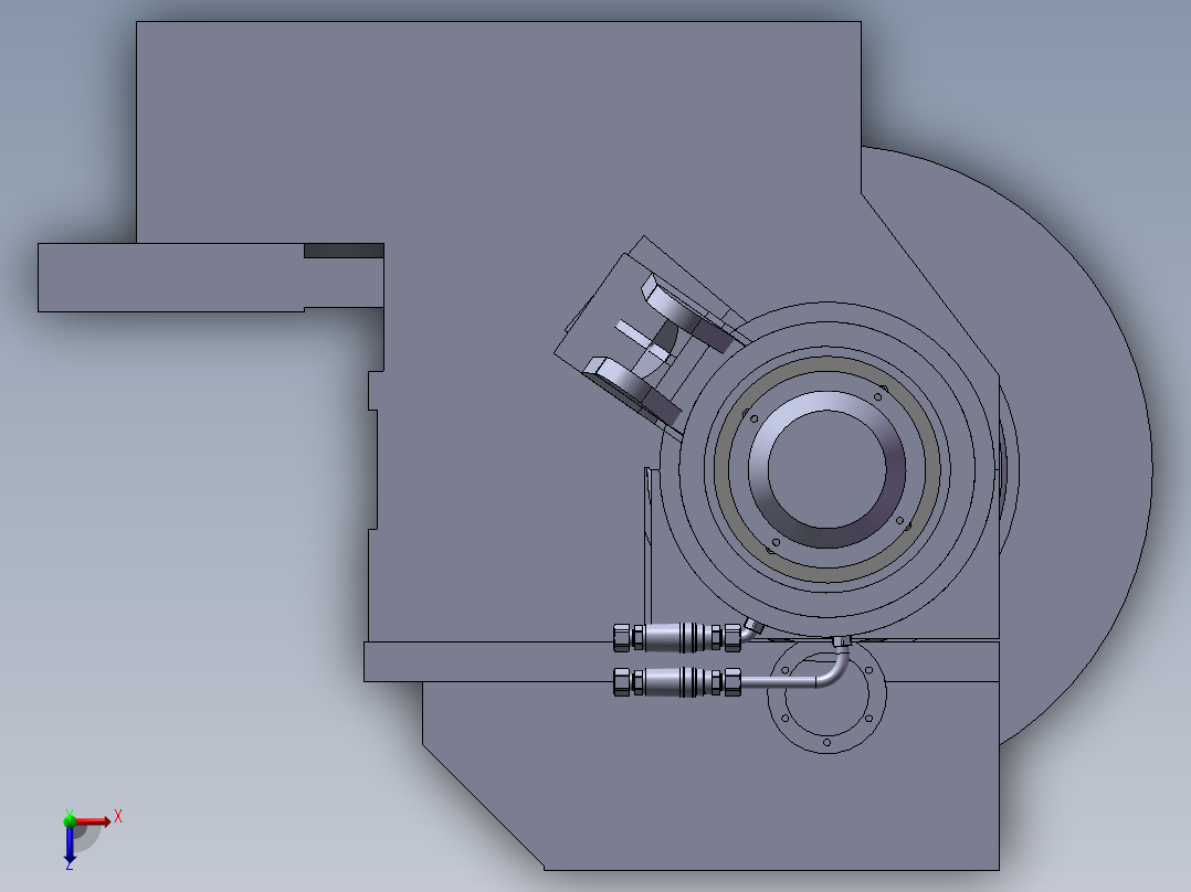 静压轴承式无心研磨机俯视图