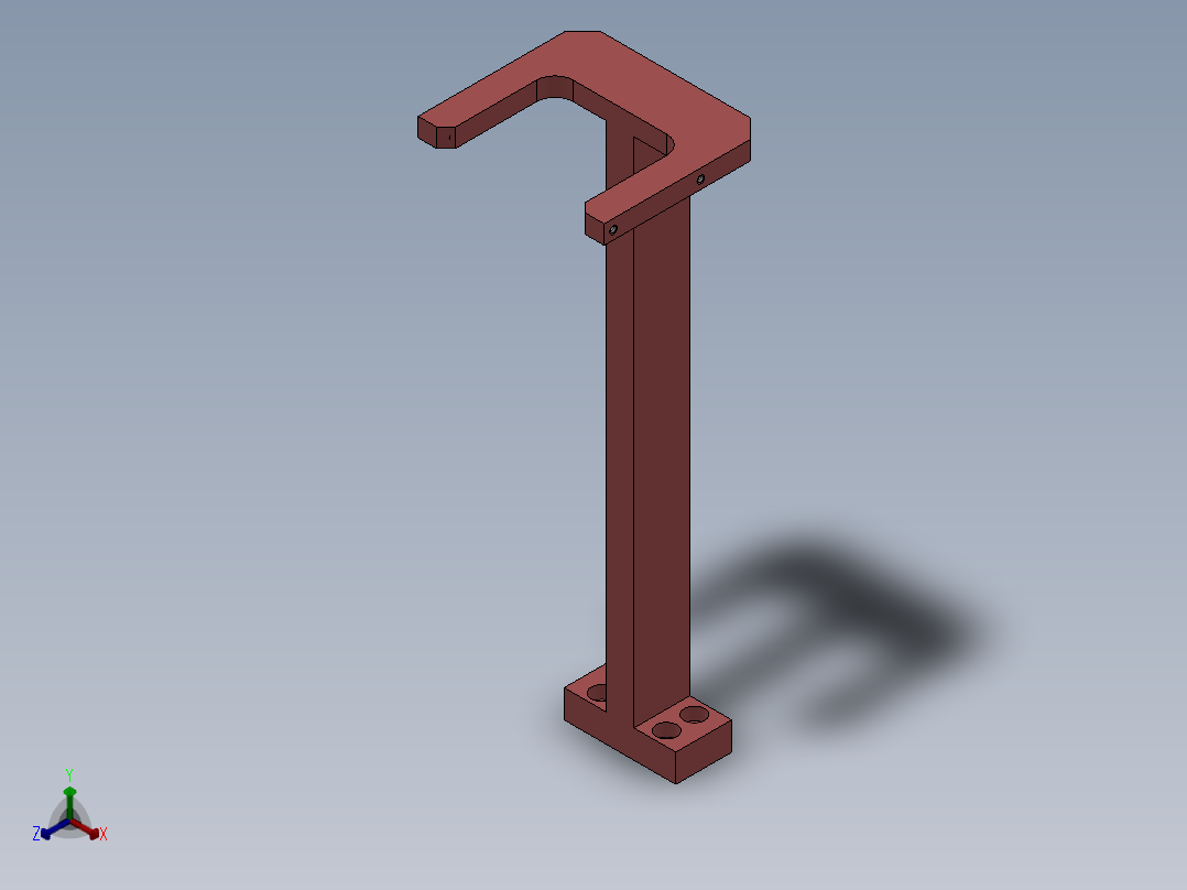 双轴气缸座正等轴测图