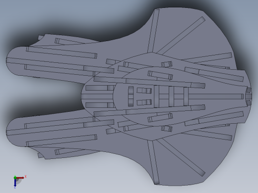 激光下料拼图星际战舰AutoCAD, SOLIDWORKS 2010, STEP _ IGES俯视缩略图