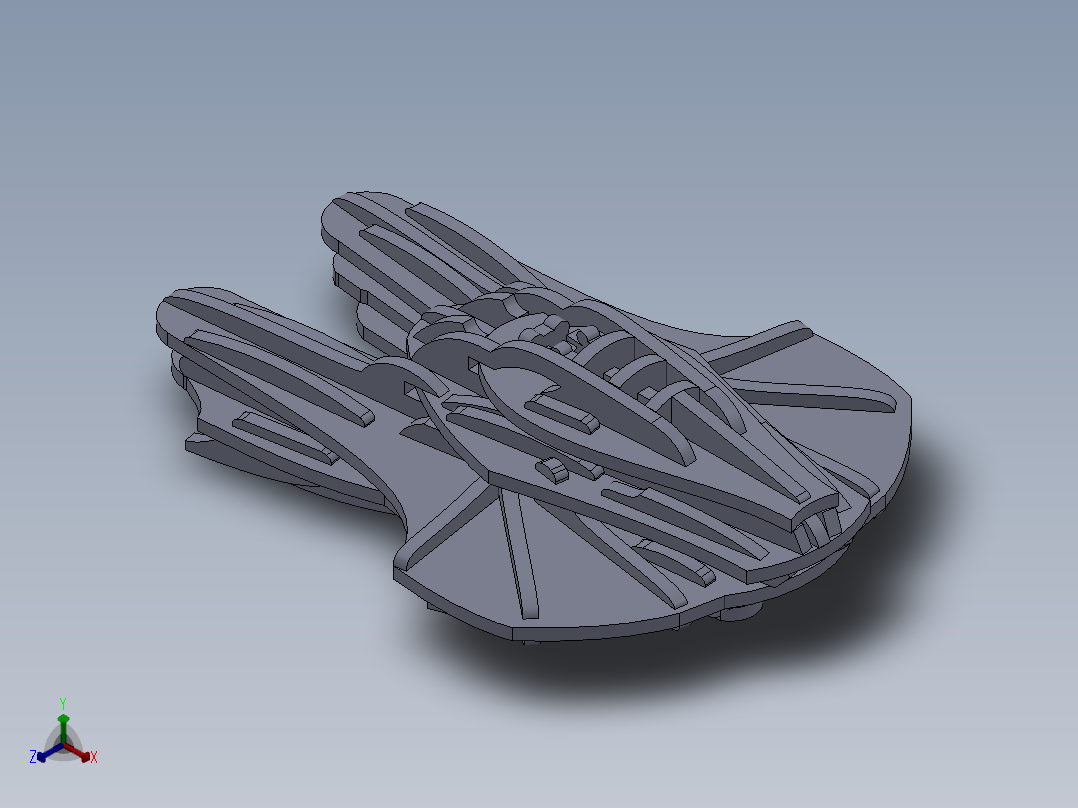 激光下料拼图星际战舰AutoCAD, SOLIDWORKS 2010, STEP _ IGES正等轴测图
