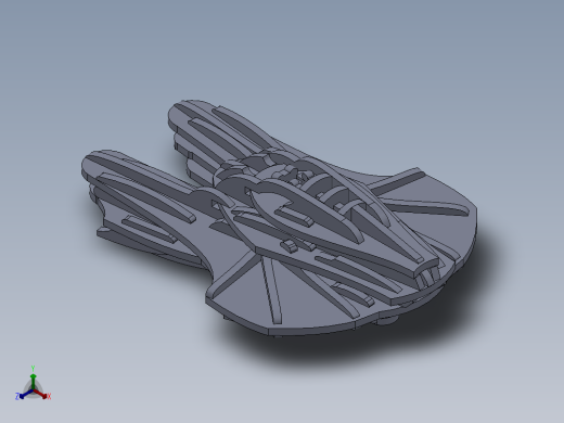 激光下料拼图星际战舰AutoCAD, SOLIDWORKS 2010, STEP _ IGES正等轴测缩略图