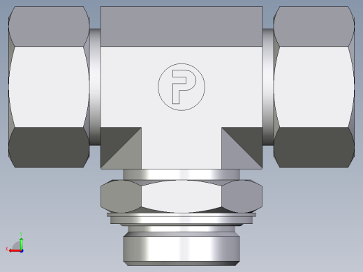 卡套式工业通用硬管接头EO_Adjustable_locknut_branch_tee_TEE30ZSRCF后视缩略图