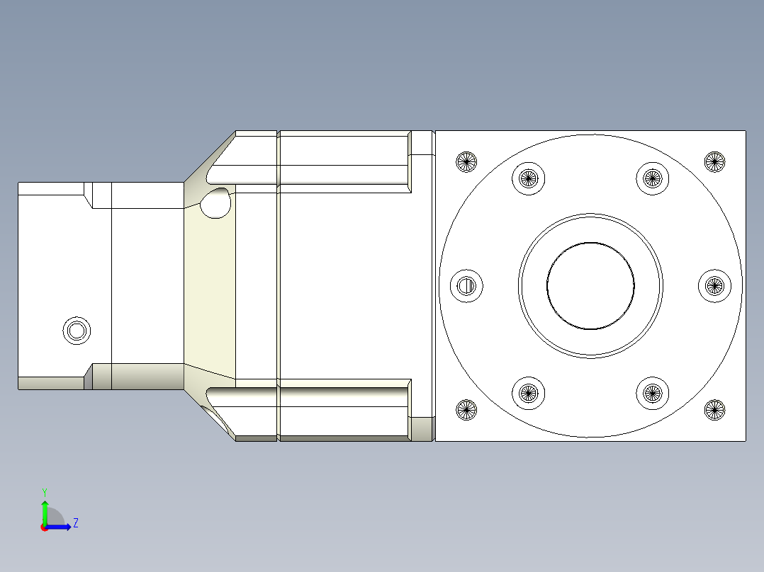 换向器PW90单轴 PGH90-L2 14-50-70-M5.stp左视图