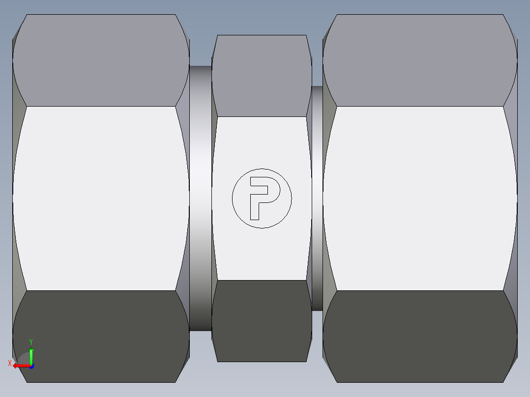 卡套式工业通用硬管接头EO_Distance_piece_adapter_DA22ZLCF后视图