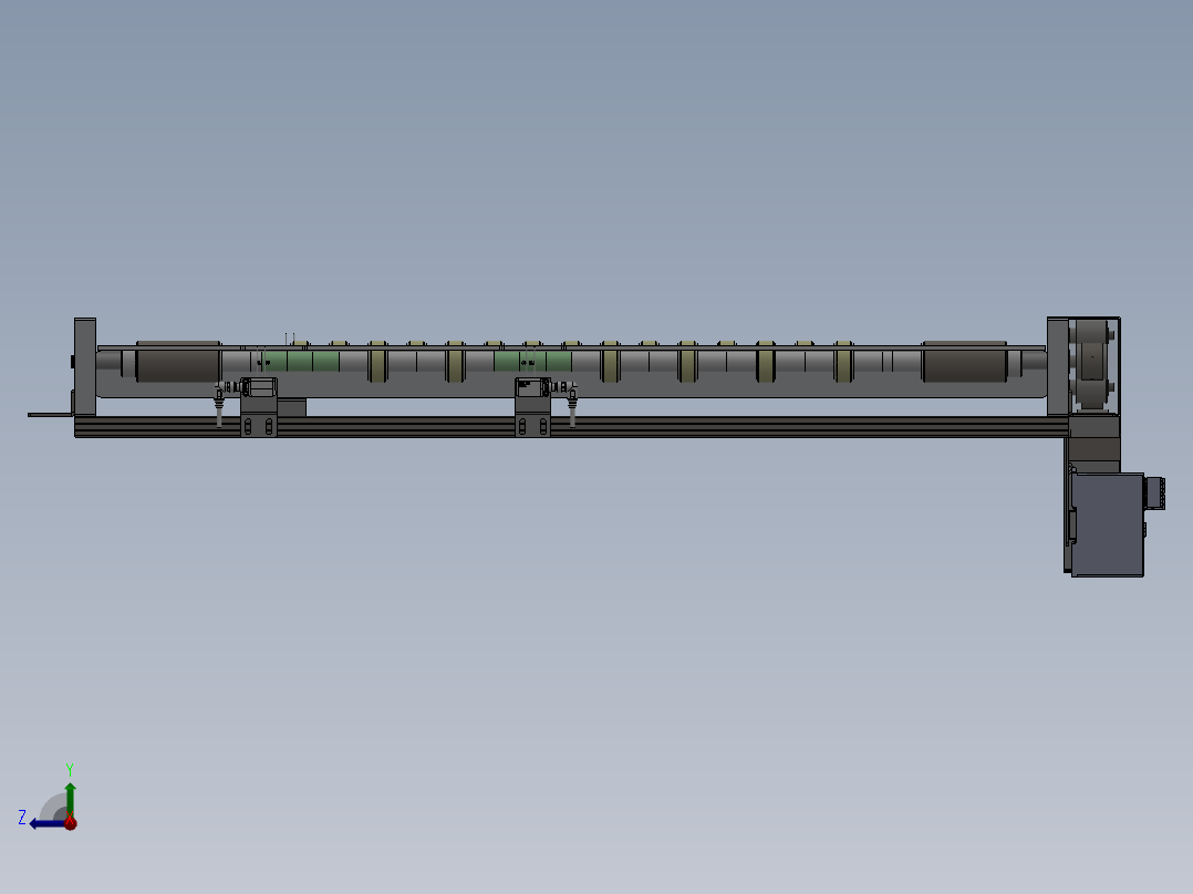 带托板的PCB输送结构右视图