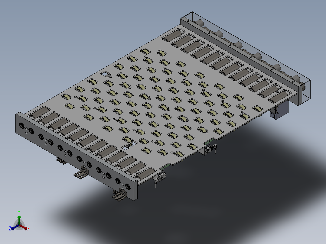 带托板的PCB输送结构正等轴测图
