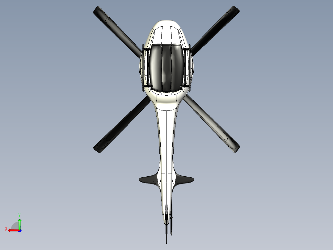 直升飞机 飞机模型设计 (45)后视图
