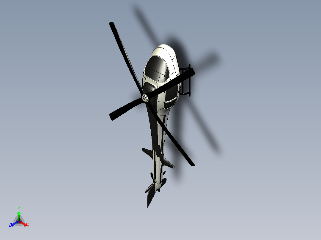 直升飞机 飞机模型设计 (45)正等轴测图