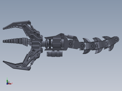 机械章鱼爪机械臂3D数模图纸 Solidworks设计 附x_t前视缩略图