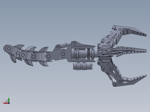 机械章鱼爪机械臂3D数模图纸 Solidworks设计 附x_t后视缩略图