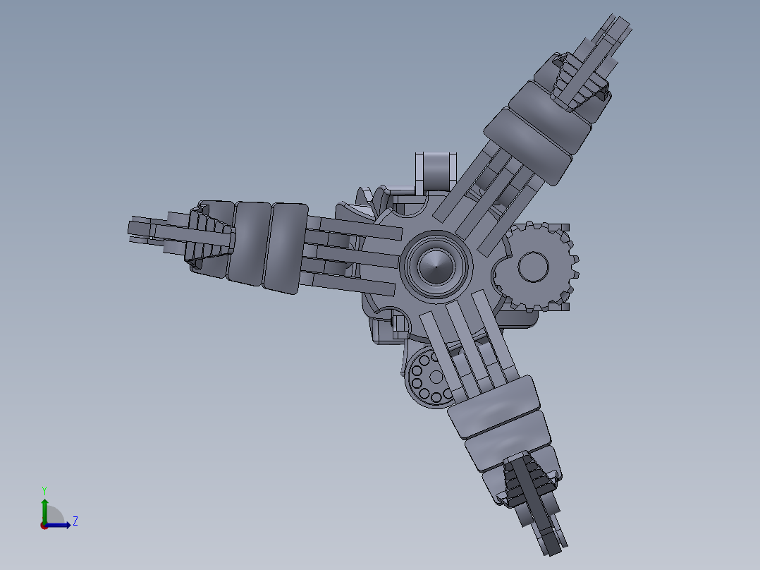 机械章鱼爪机械臂3D数模图纸 Solidworks设计 附x_t左视图