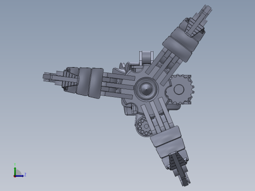 机械章鱼爪机械臂3D数模图纸 Solidworks设计 附x_t左视缩略图