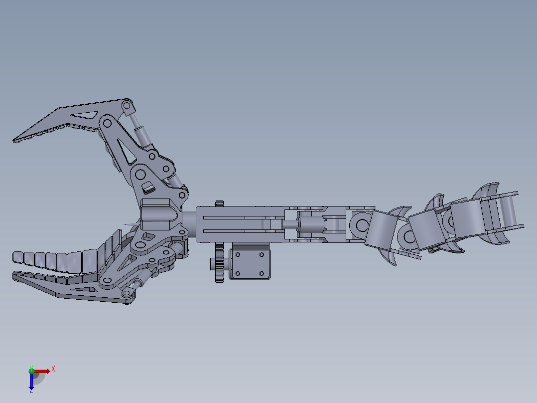 机械章鱼爪机械臂3D数模图纸 Solidworks设计 附x_t俯视图
