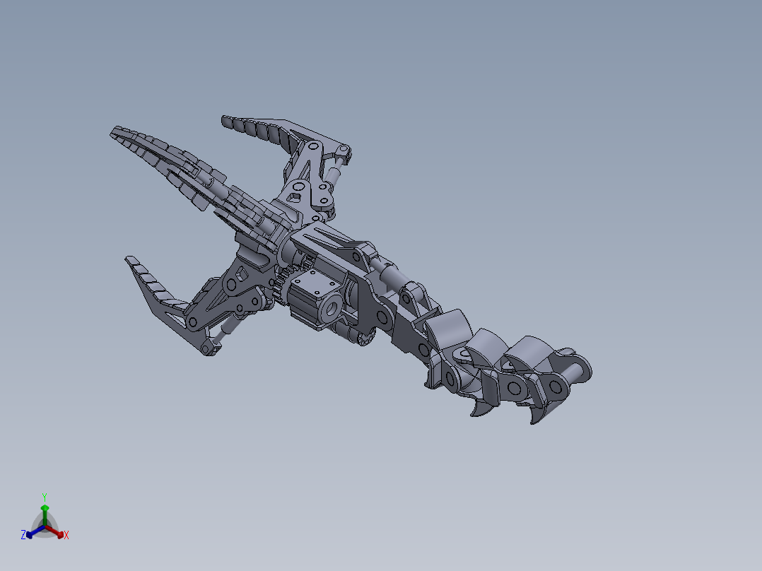 机械章鱼爪机械臂3D数模图纸 Solidworks设计 附x_t正等轴测图