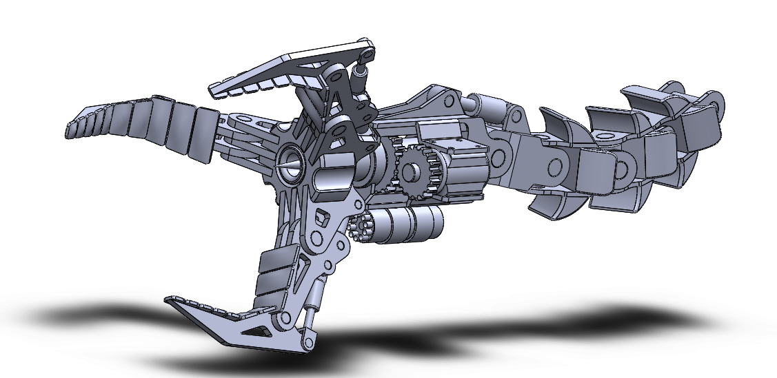 机械章鱼爪机械臂3D数模图纸 Solidworks设计 附x_t