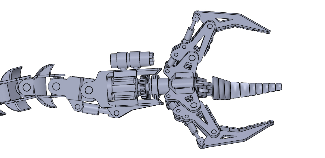 机械章鱼爪机械臂3D数模图纸 Solidworks设计 附x_t